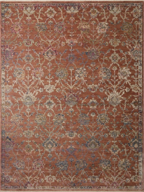 7'9" x 7'9"  Terracotta / Multi Rug