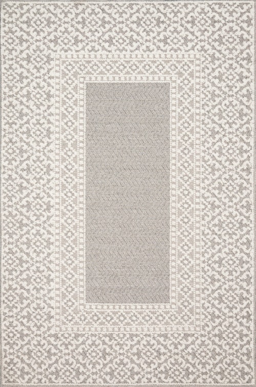 1'6" x 1'6"  Grey / Ivory Rug
