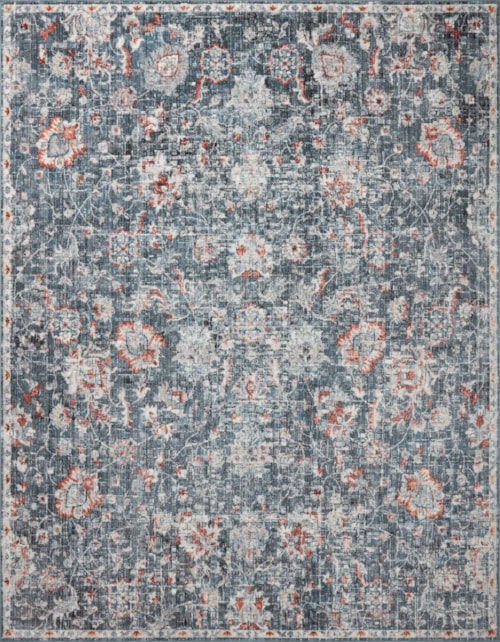 18" x 18" Blue / Rust Sample Rug