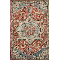 9'3" x 13' Red / Multi Rug