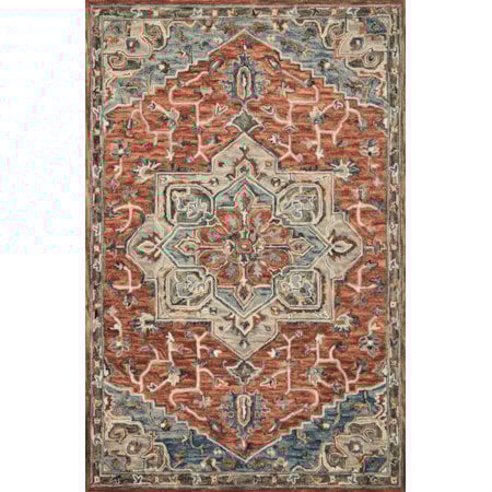 5'0" x 7'6" Red / Multi Rug