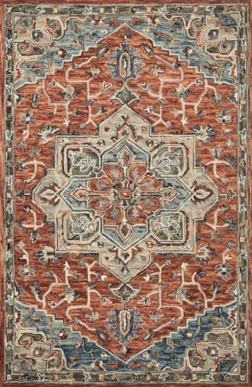 5'0" x 7'6" Red / Multi Rug