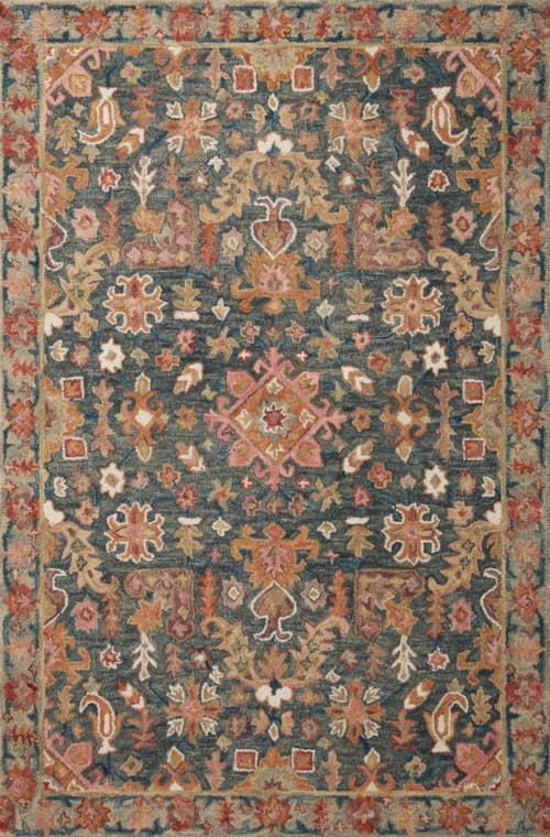 2'-6" x 7'-6" Navy / Multi Rug