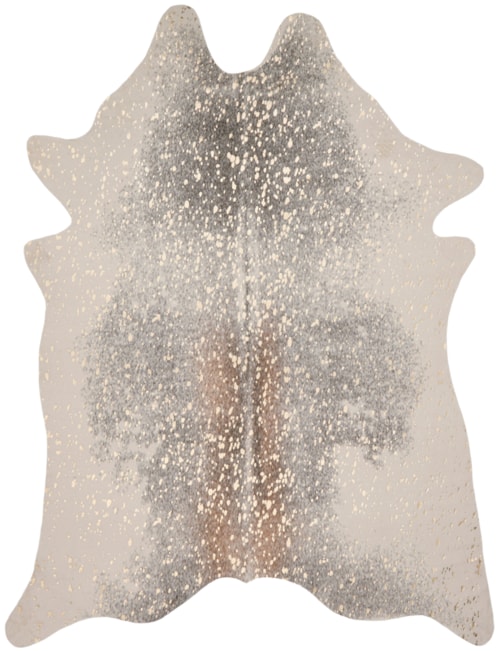 5' X 6'-6" Pewter / Gold Area Rug