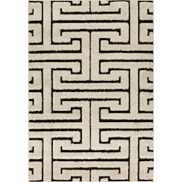 2'-3" X 12' Ivory / Dark Brown Runner