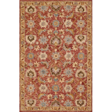 1'6" x 1'6" Terracotta / Gold Rug