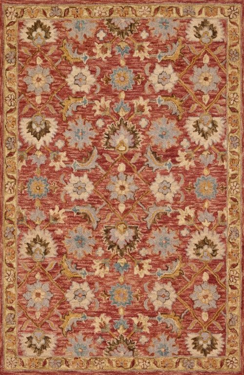 1'6" x 1'6"  Terracotta / Gold Rug