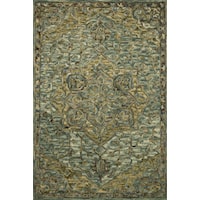 7'-9" X 9'-9" Dark Green / Tobacco Rug