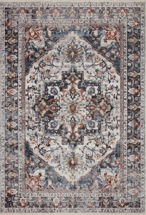 18" x 18" Ivory / Denim Sample Rug