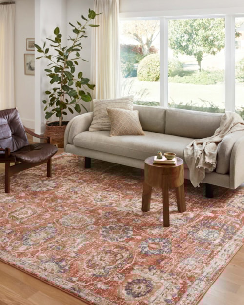 18" x 18" Rust / Multi Sample Rug