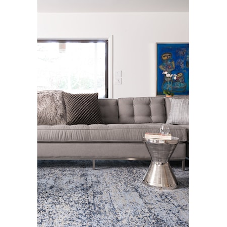 1&apos;6&quot; x 1&apos;6&quot;  Lt. Blue / Grey Rug