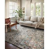 7'10" x 10' Blue / Sand Rectangle Rug