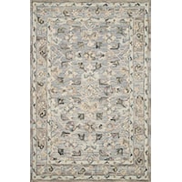 2'3" x 3'9" Light Blue / Multi Rectangle Rug