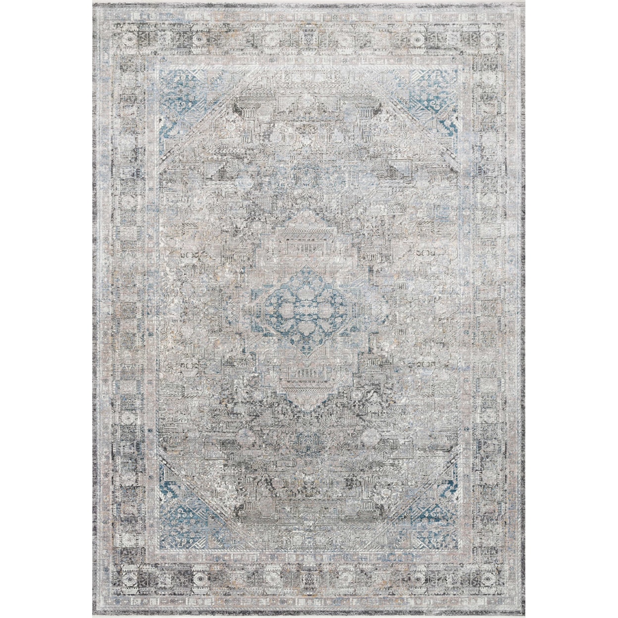 Loloi Rugs Gemma 2'8" x 12' Silver / Blue Rug