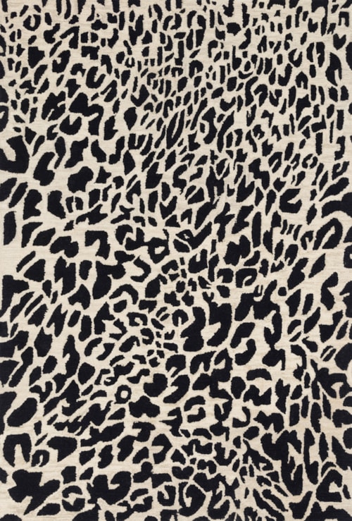 1'6" x 1'6"  Black / Ivory Rug