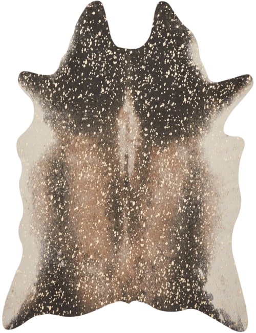 6'-2" X 8' Mocha / Gold Area Rug
