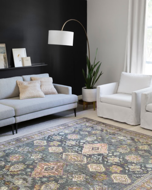 7' x 9' Sea / Rust Oval Rug
