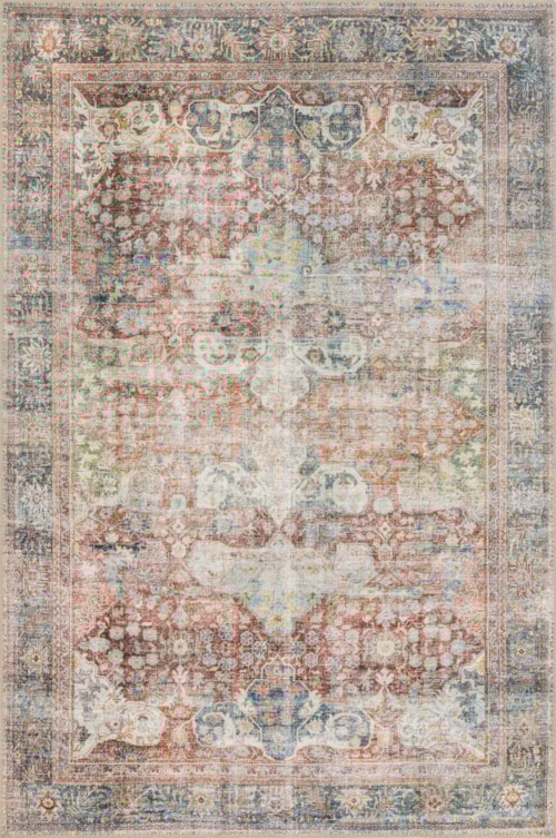 1'6" x 1'6"  Brick / Multi Rug