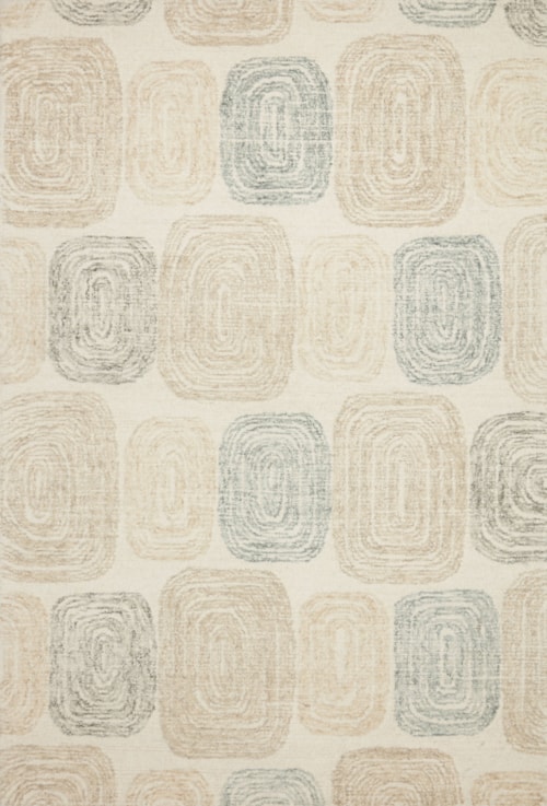 18" x 18"  Teal / Neutral Rug