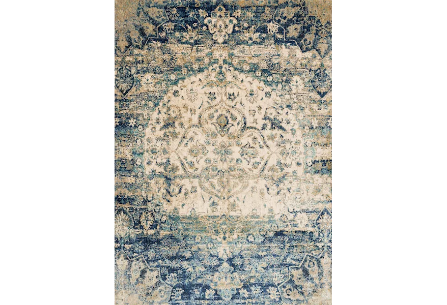 Anastasia 1'6" x 1'6"  Blue / Ivory Rug by Reeds Rugs at Reeds Furniture