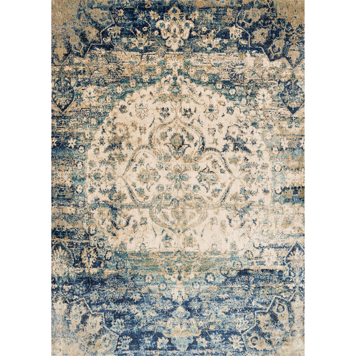 Loloi Rugs Anastasia 1'6" x 1'6"  Blue / Ivory Rug