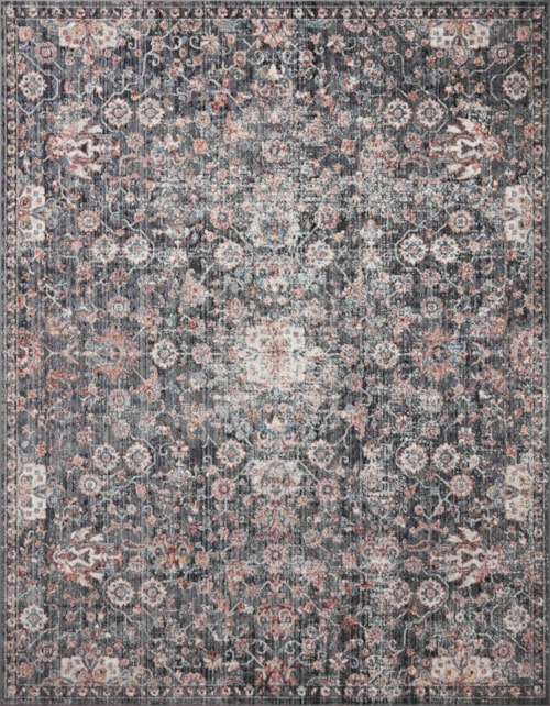 9'3" x 13' Charcoal / Rust Rectangle Rug