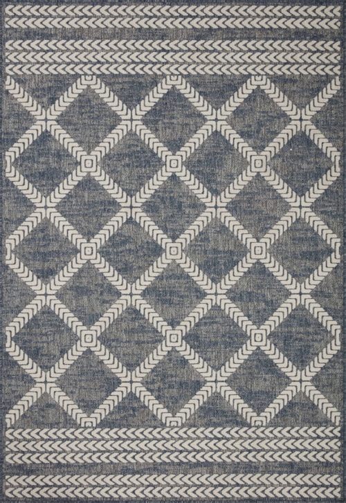 2'3" x 7'7" Denim / Ivory Runner Rug