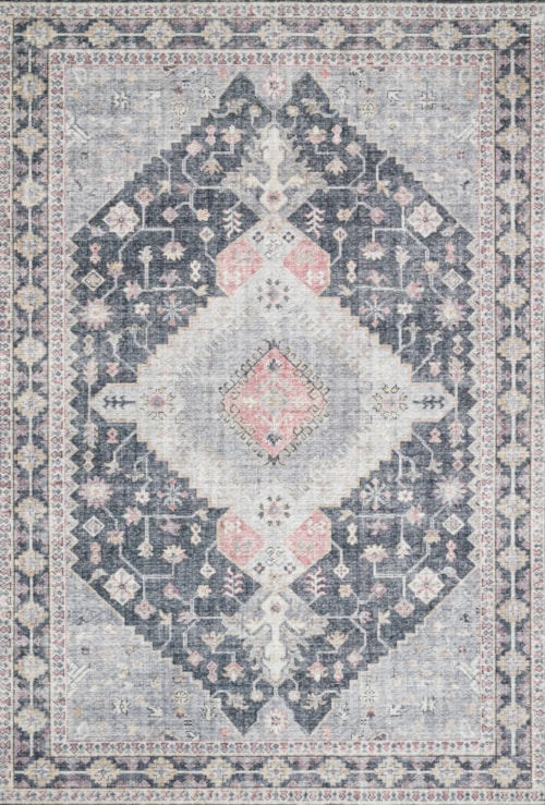 2'6" x 7'6" Charcoal / Multi Runner Rug