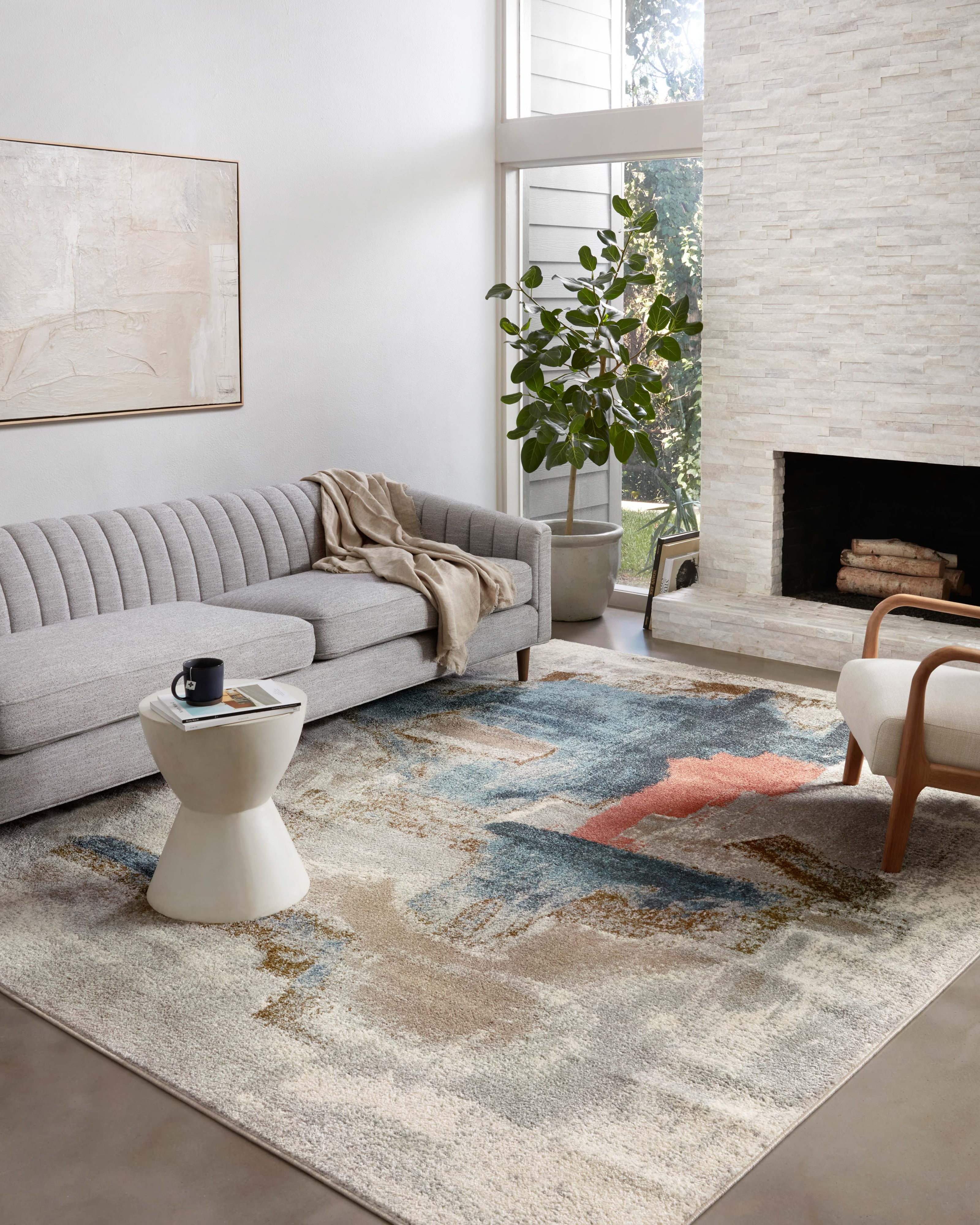 18" x 18" Stone / Multi Sample Rug