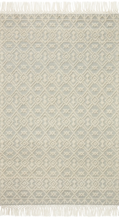 18" x 18" Ivory / Blue Sample Rug