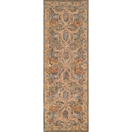 1&apos;6&quot; x 1&apos;6&quot;  Walnut / Multi Rug