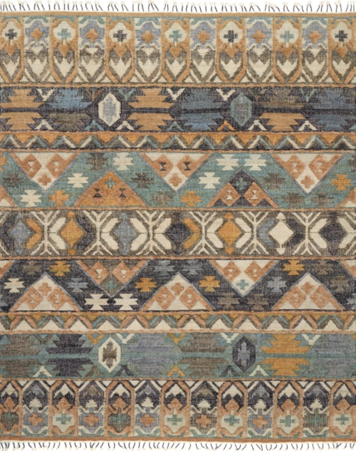1'6" x 1'6"  Ocean / Camel Rug