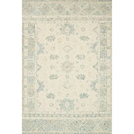 2'6" x 7'6" Ivory / Slate Rug