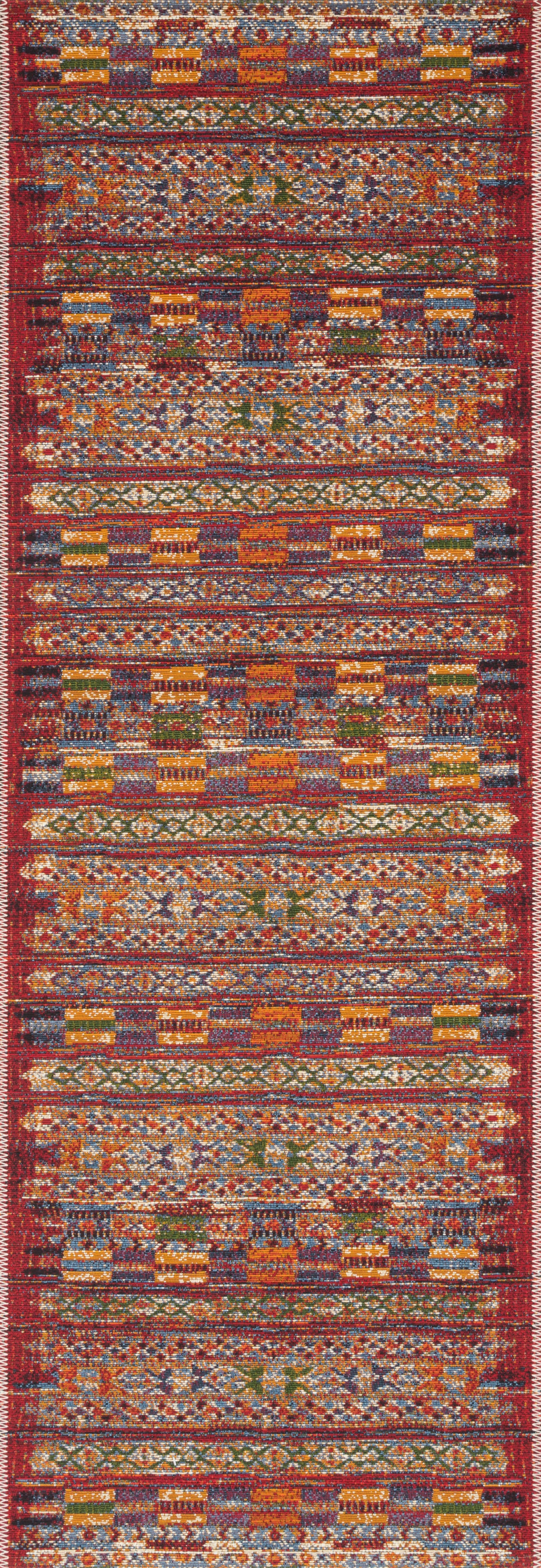 1'6" x 1'6"  Red / Multi Rug