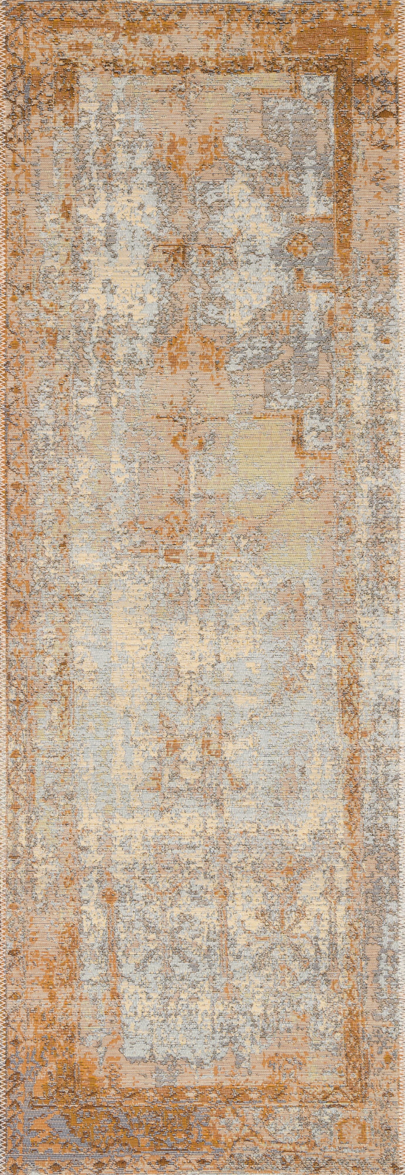 1'6" x 1'6"  Ant. Ivory / Copper Rug