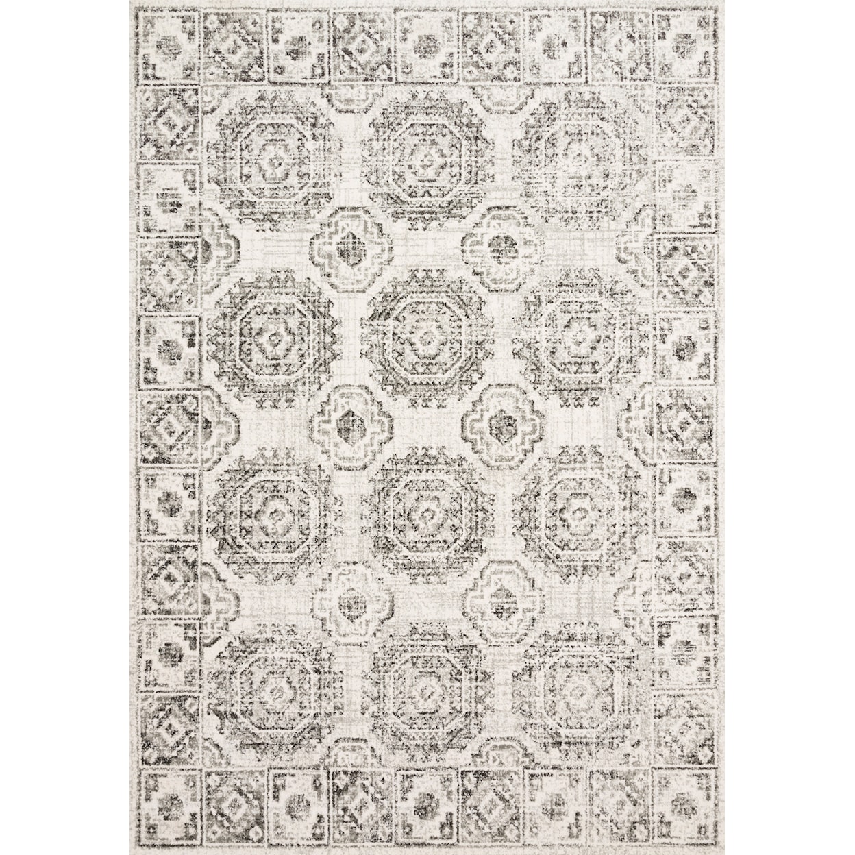 Loloi Rugs Joaquin 1'6" x 1'6"  Ivory / Charcoal Rug