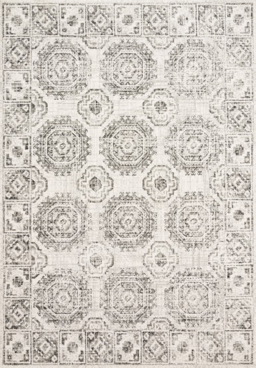 6'7" x 9'2" Ivory / Charcoal Rug