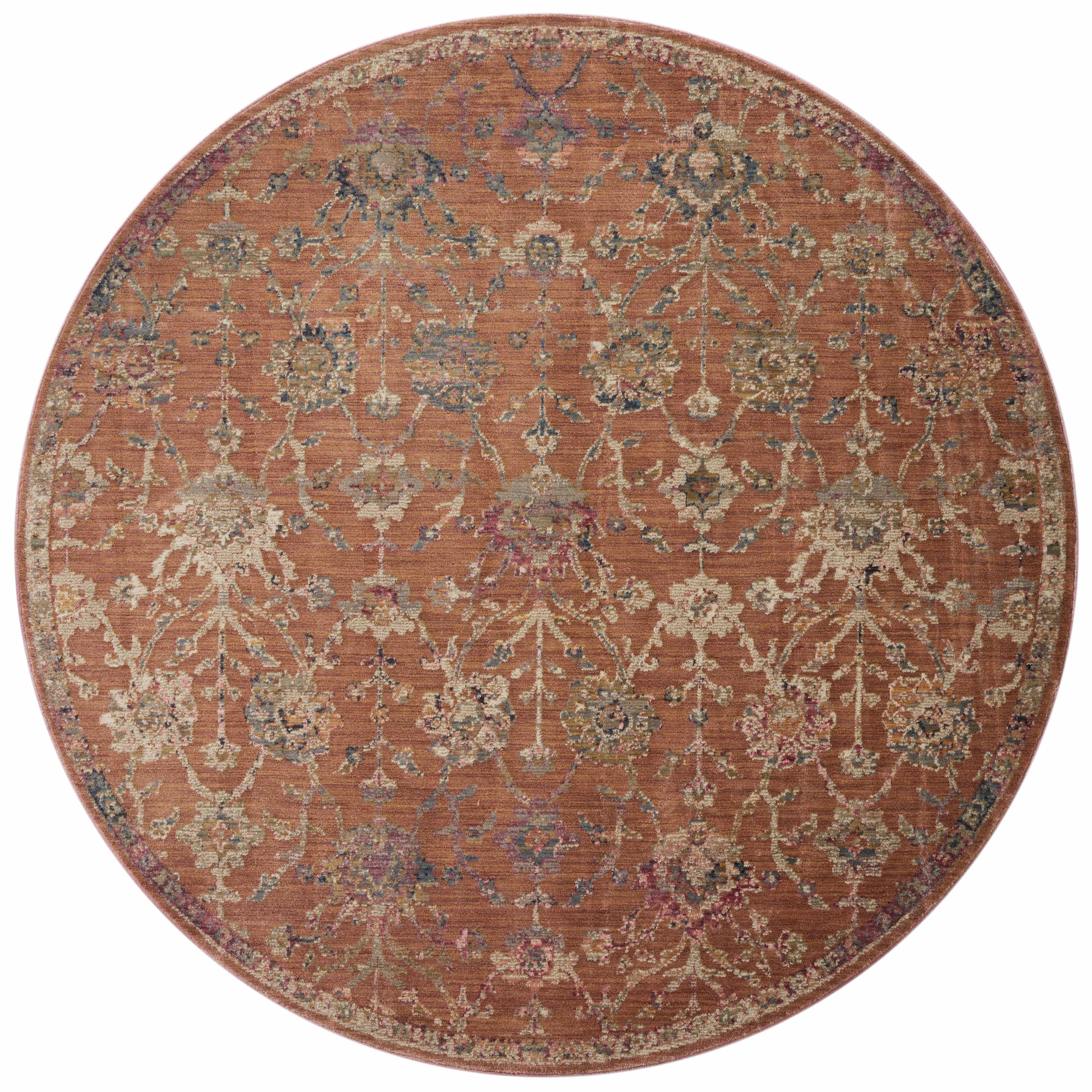7'9" x 7'9"  Terracotta / Multi Rug