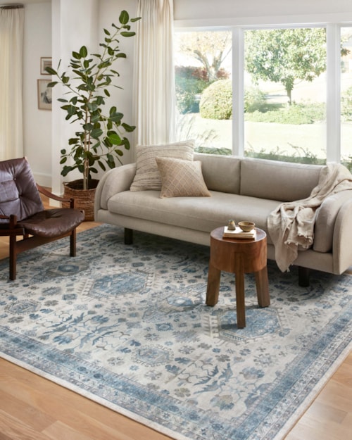 18" x 18" Ivory / Ocean Sample Rug