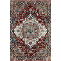 2'3" x 3'10" Brick / Grey Rectangle Rug