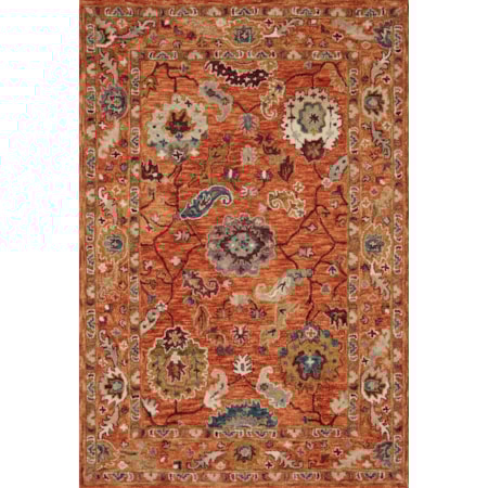 2'3" x 3'9" Orange / Multi Rug