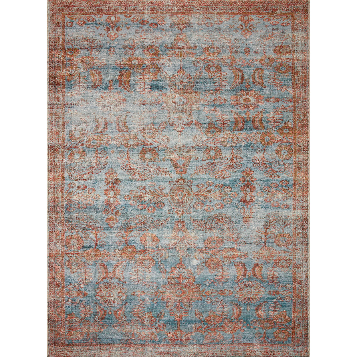 Loloi Rugs Sebastian 7'10" x 11'2" Ocean / Spice Rug