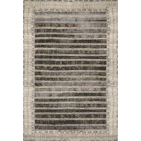 1'6" x 1'6"  Charcoal / Ivory Rug