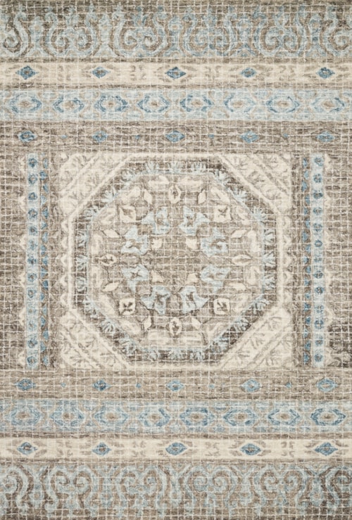 5'-0" x 7'-6" Stone / Blue Area Rug