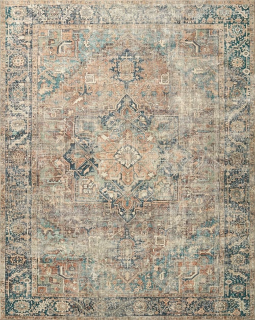 18" x 18" Terracotta / Lagoon Sample Rug