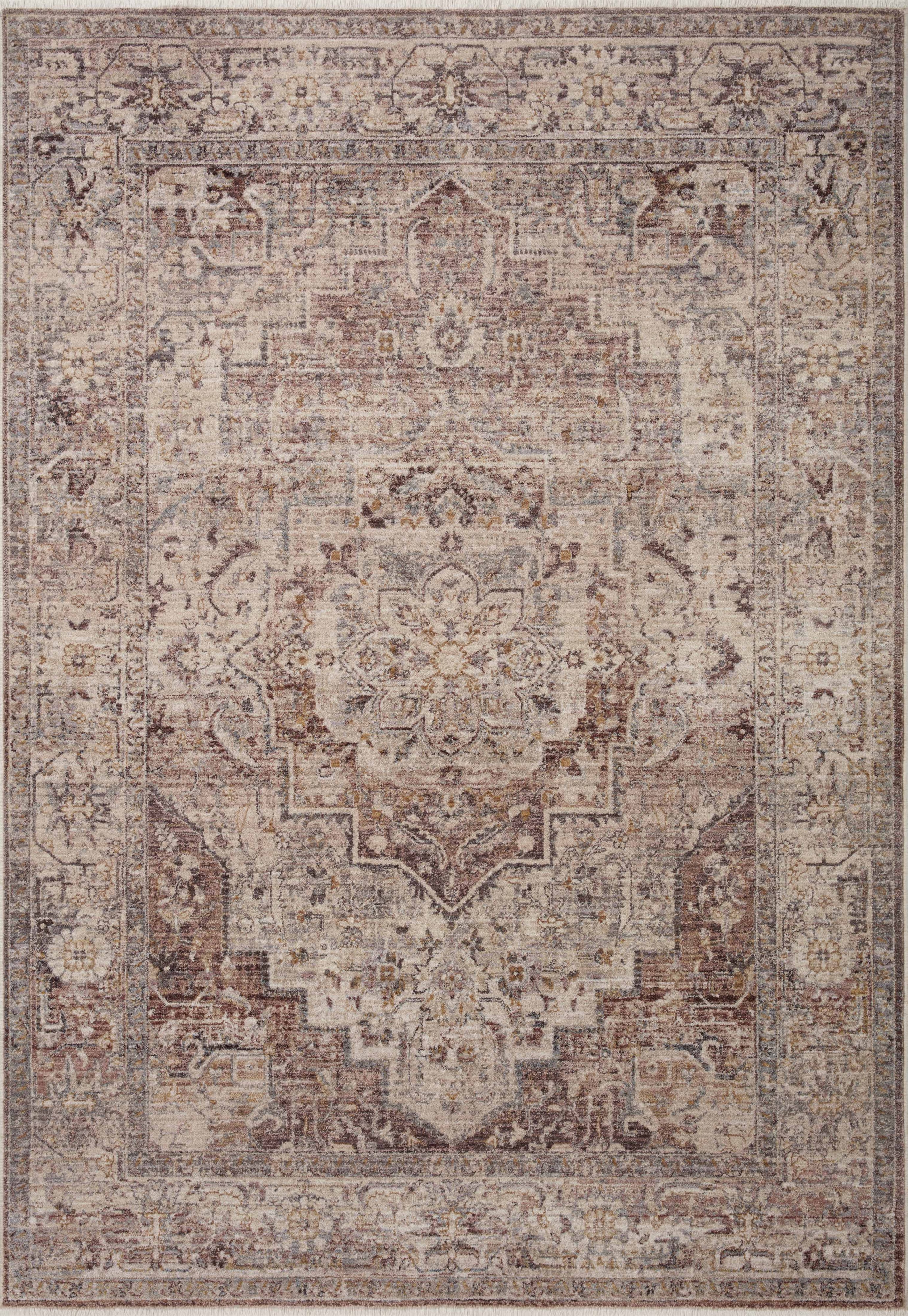 Loloi Rugs Lyra LYRALYR06BYSN27G0 2'7" x 16'0" Berry / Stone Rug