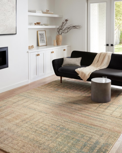 18" x 18" Beige / Multi Sample Rug