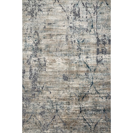 1'6" x 1'6"  Taupe / Blue Rug