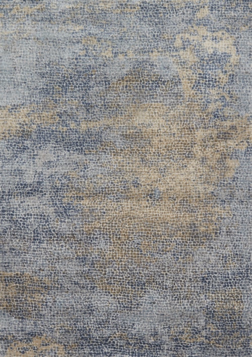 6'-7" X 9'-2" Ocean / Gold Area Rug