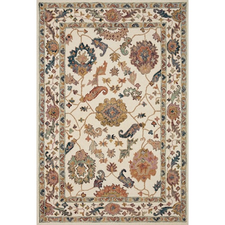 18" x 18"  White / Multi Rug